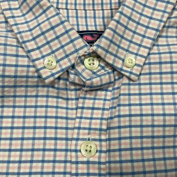 Pink & Blue Gingham Long Sleeve Button-Down - Picture 2 of 7